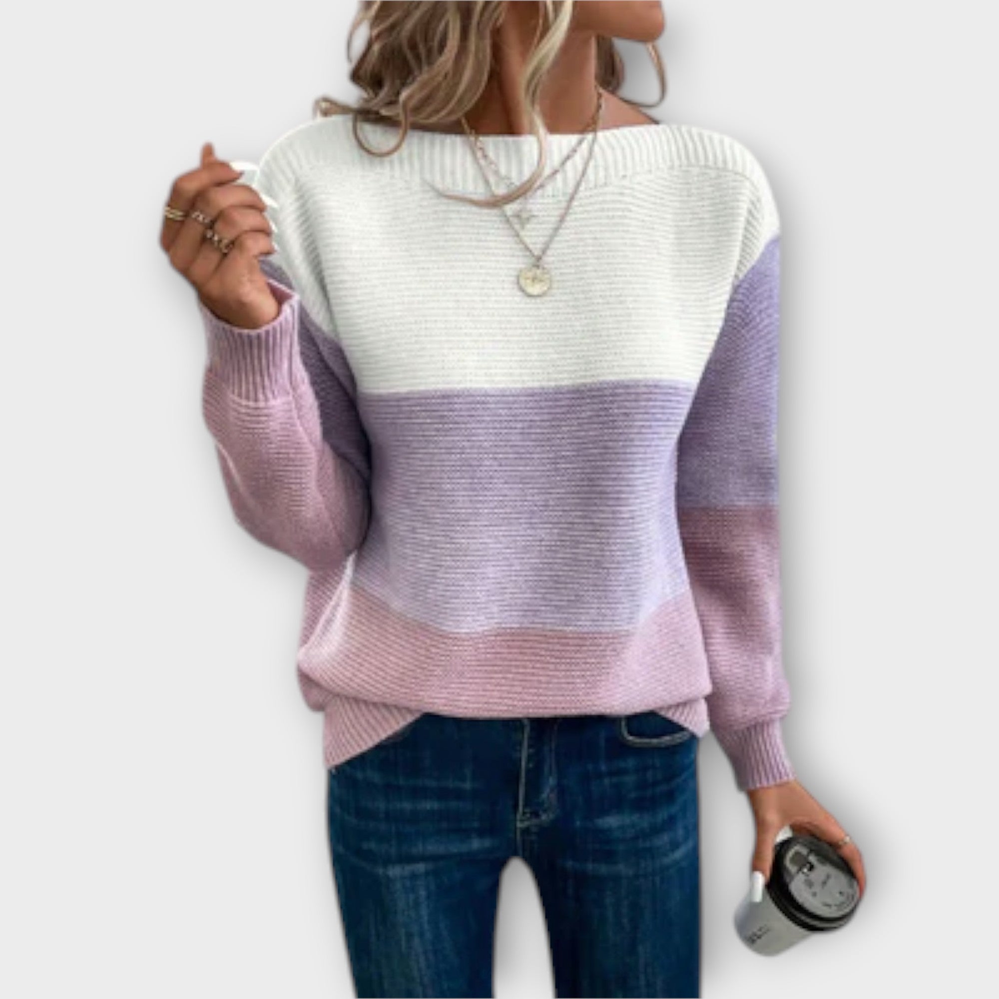 Clara – Suéter Estilo Patchwork Moderno y Elegante